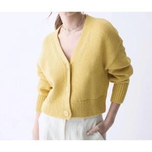 NEW DELUC ayden cotton blend cardigan in yellow